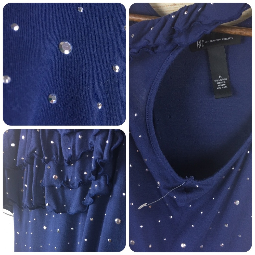 I-N-C Navy Blue Casual Tank Dress S: Med - Picture 5 of 8